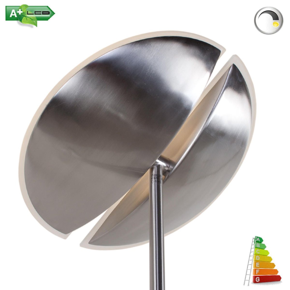 Staande dimbare uplighter Sapporo led geborsteld staal - Afbeelding 9