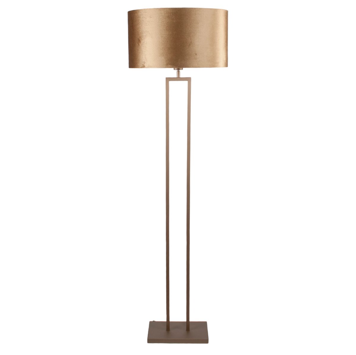 Staande lamp brons | ovale kap velvet 45 cm | Coffee on gold - Afbeelding 9