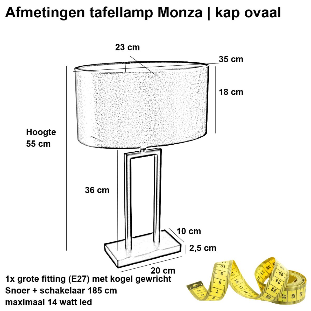 Stijlvolle bronzen tafellamp Monza | ovale kap coffee on gold 35 cm - Afbeelding 4