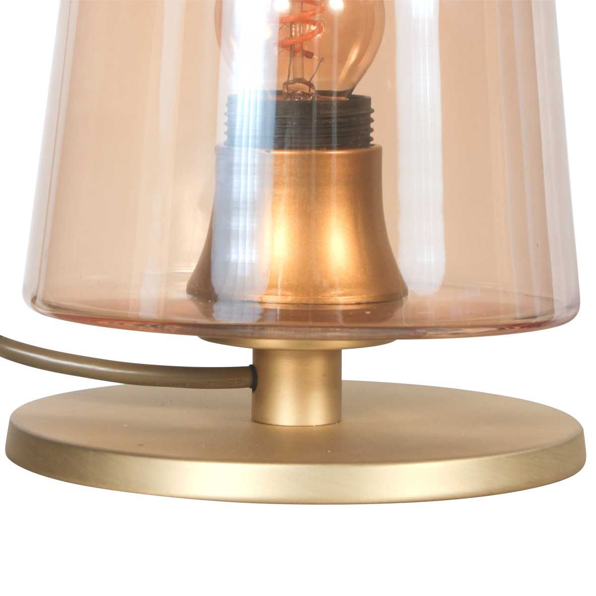 Tafellamp | Ancilla | 14 cm | E27 | amber | goud messing - Afbeelding 8
