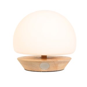 Tafellamp | Ancilla | glas hout | touch dimmer