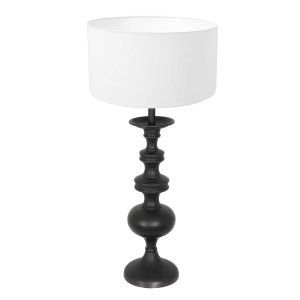 Tafellamp Lyons met witte kap chintz