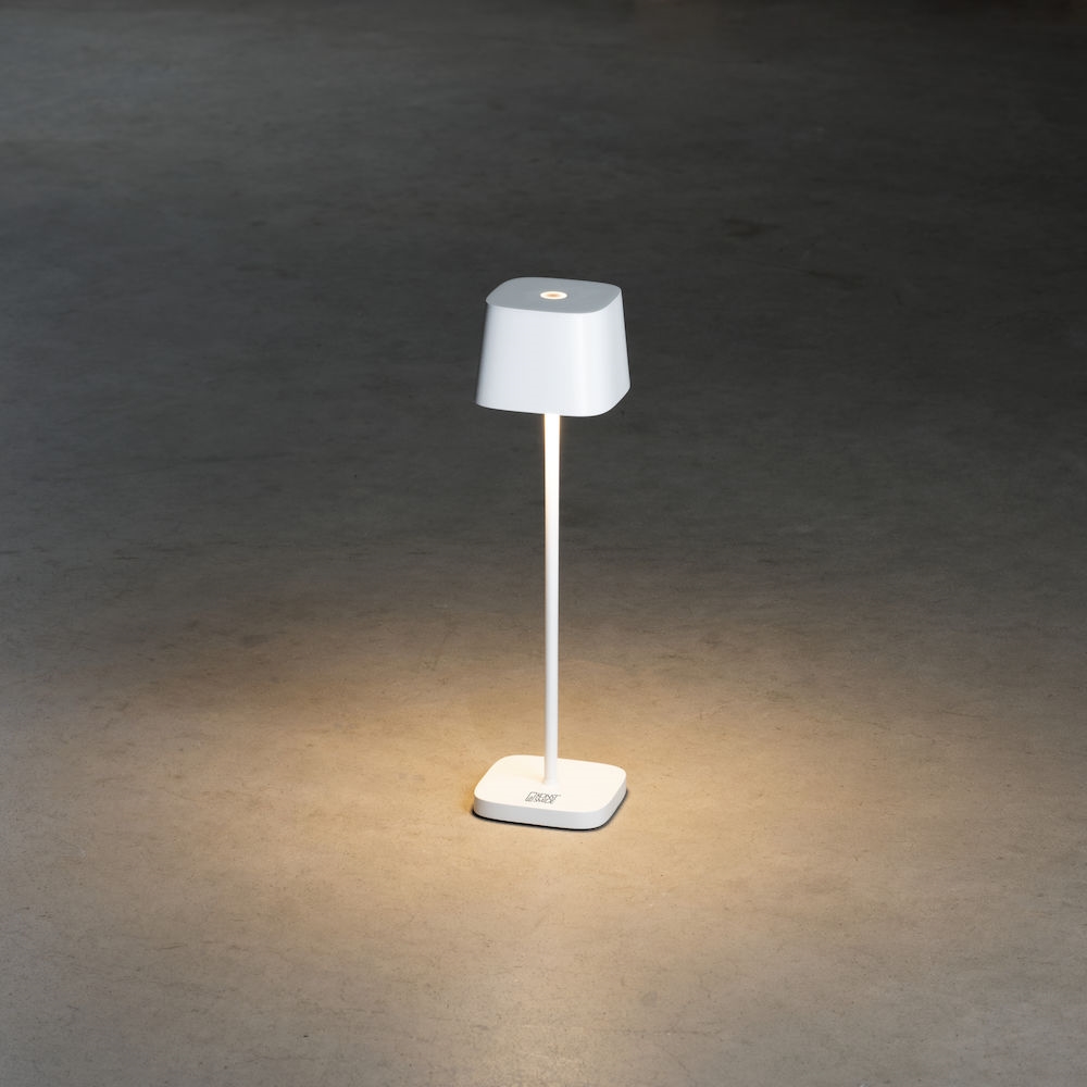 Oplaadbare buiten tafellamp | wit aluminium | modern | IP54 - Afbeelding 4