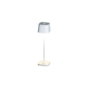 Oplaadbare buiten tafellamp | wit aluminium | modern | IP54