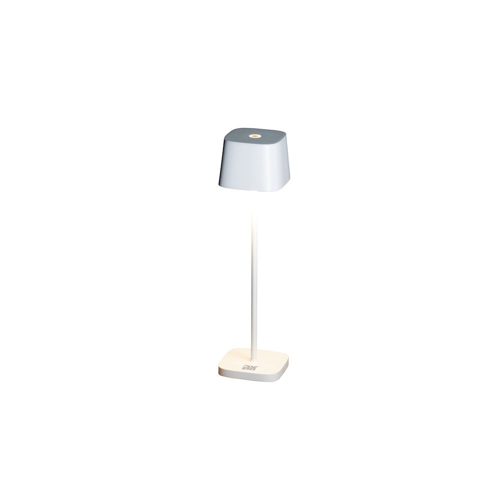 Oplaadbare buiten tafellamp | wit aluminium | modern | IP54 - Afbeelding 2