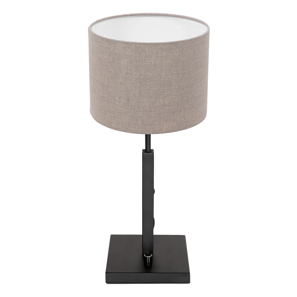 Tafellamp Stang 1 lichts Zwart met Linnen Kap Klei Ø 20cm - Afbeelding 3