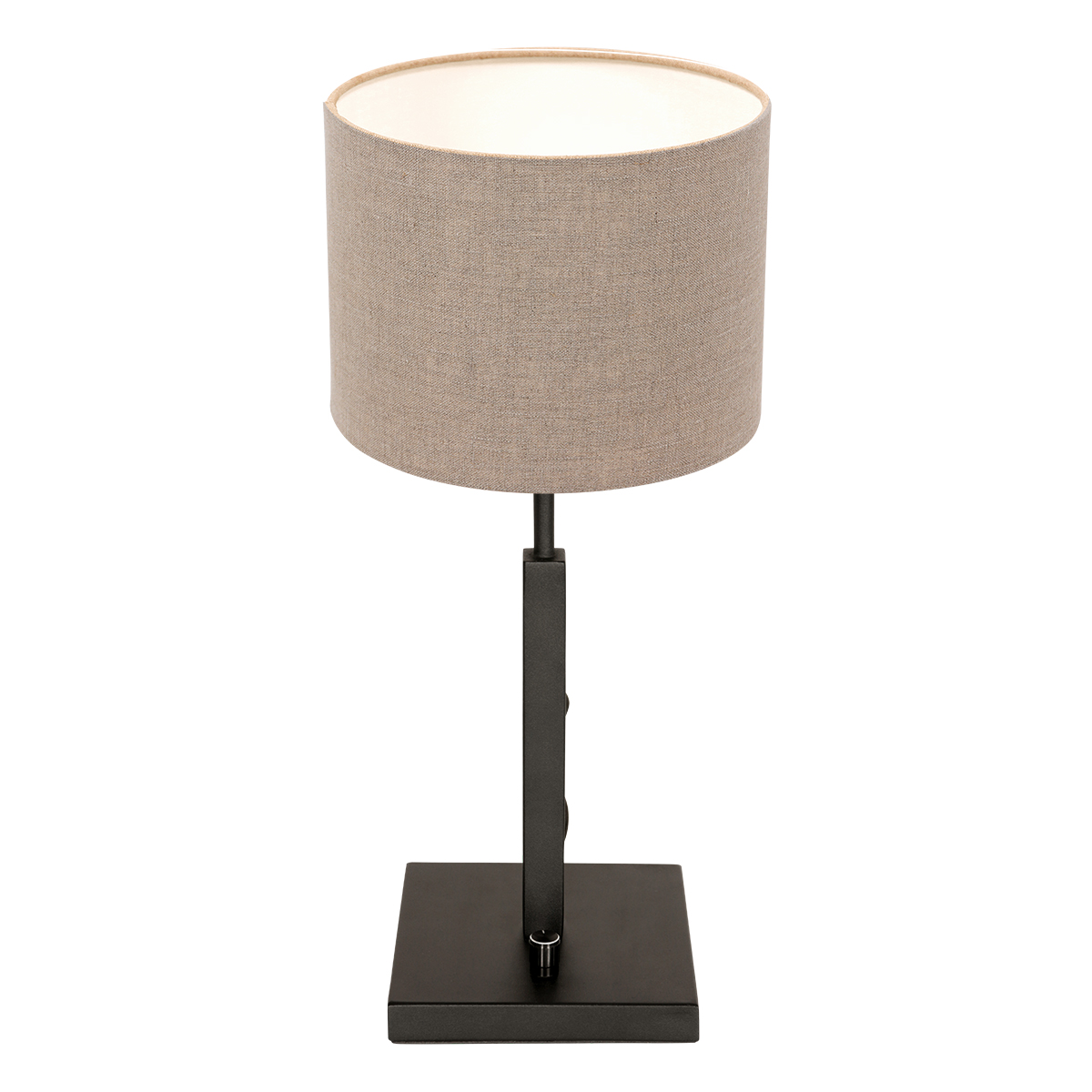 Tafellamp Stang 1 lichts Zwart met Linnen Kap Klei Ø 20cm - Afbeelding 2