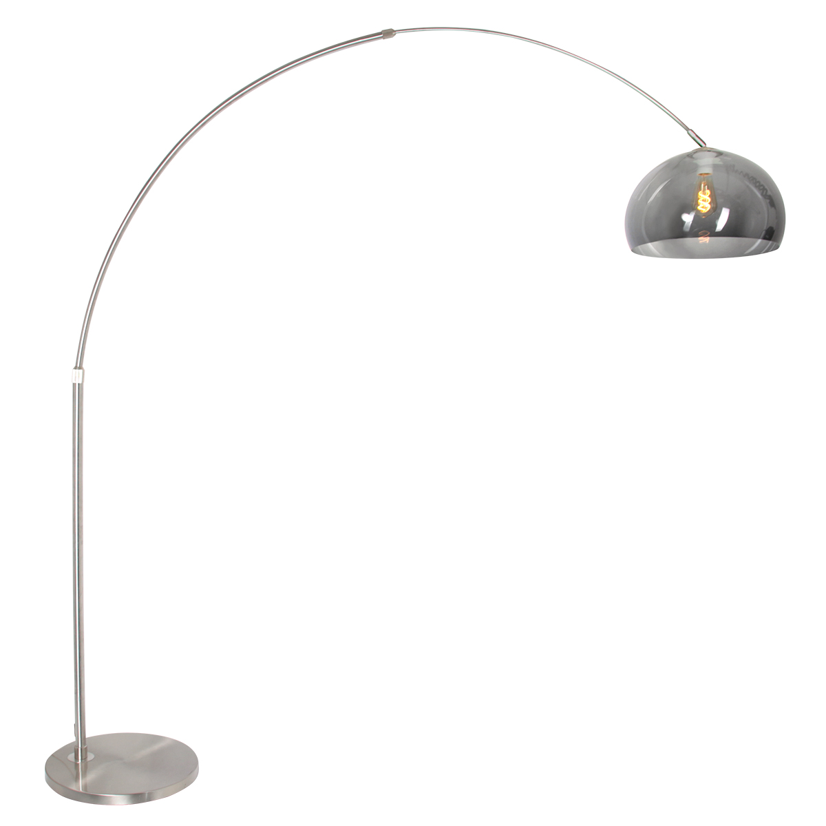 Verstelbare booglamp met plexiglas kap Ø 38 cm grijs / smoke - Afbeelding 3