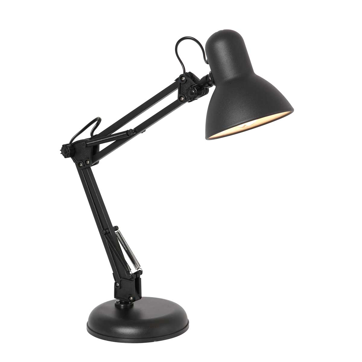 Verstelbare mat zwarte bureaulamp - Afbeelding 2