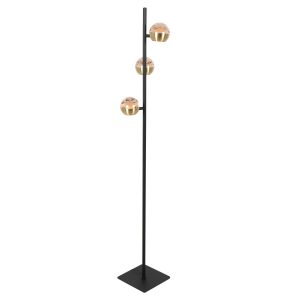 Vloerlamp | Belluno | 3 lichts | ingebouwde vervangbare LED module | hotel chique | zwart
