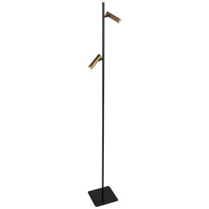 Vloerlamp | Lumo | 2 lichts | ingebouwde vervangbare LED module | brons zwart
