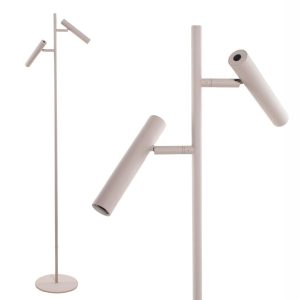 Vloerlamp Pierro 2 lichts | zand/beige met dimfunctie