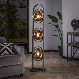 Vloerlamp | Stellar | 37 cm | 3 lichts | E27 | hotel chique | charcoal