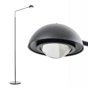 Zwarte leeslamp Amy – LED vloerlamp met dim to warm functie