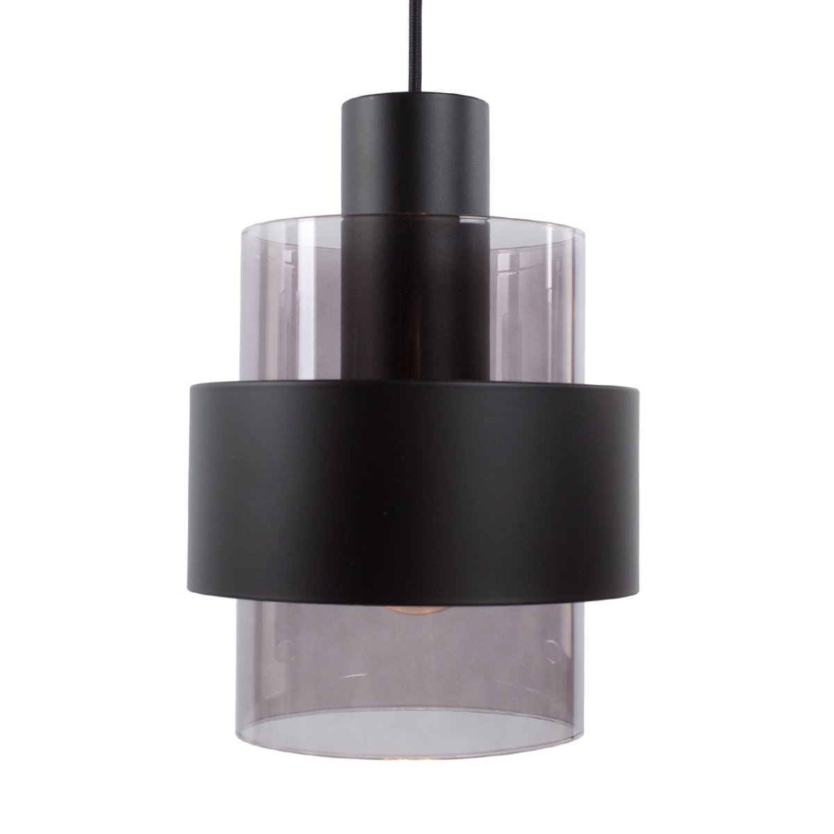 Zwarte tafellamp Chiasso met smoke | grijs glas - Afbeelding 8